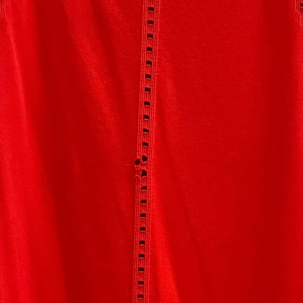 ATHLETA red tank with open stitch accents - Picture 3 of 6
